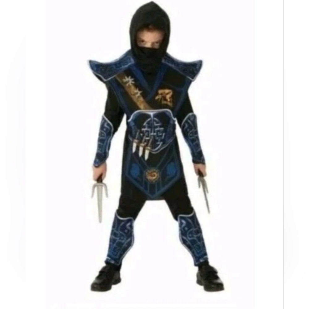 Blue Battle Ninja Boys Halloween Costume New Medium 8